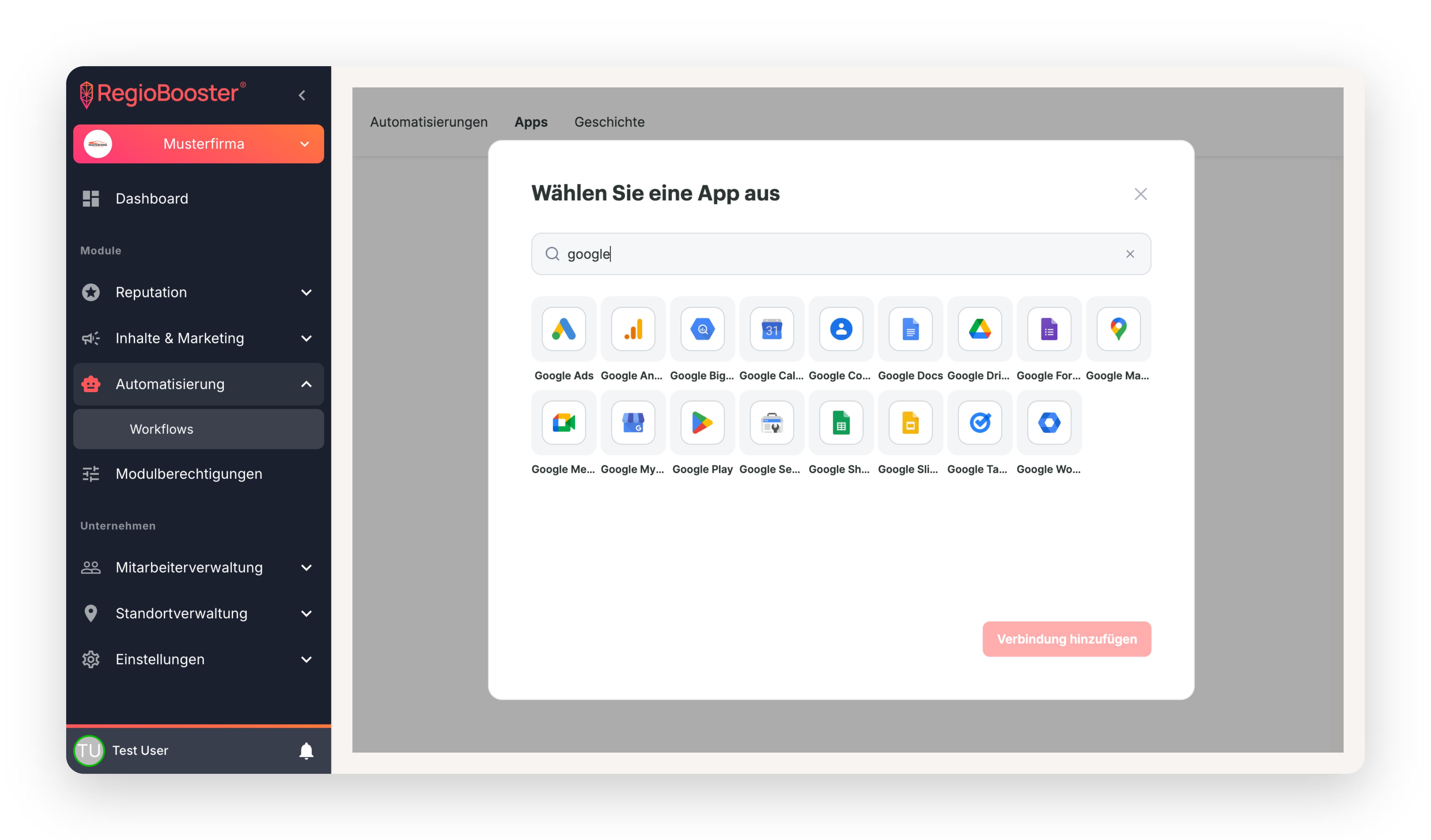 Workflow-Automatisierung: Auslöser, Regel und nächster Schritt in RegioBooster