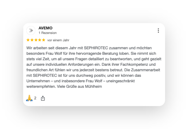 AVEMO — Google-Bewertung